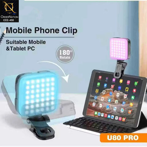 Plokama U80 Pro Clip-on RGB LED Video Light with 3000K-9900K Adjustable Temperature