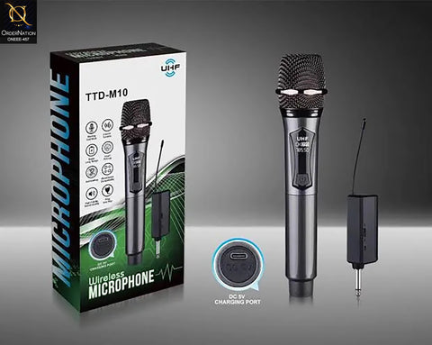 Saeapu TTD-M10 UHF Wireless Microphone System with Rechargeable Receiver