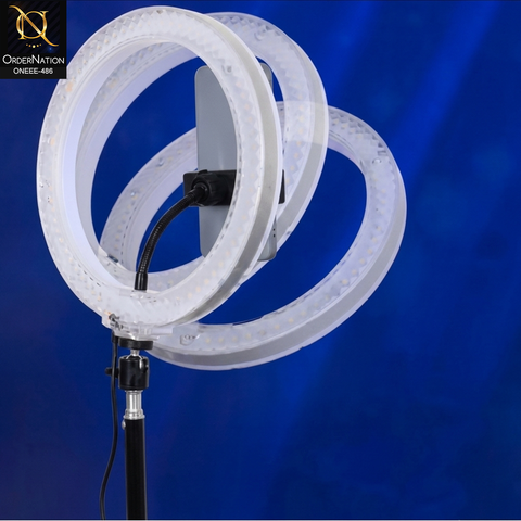 3D-26 RGB LED Ring Light with Phone Holder for Livestreaming & Ambience Lighting (Without stand)