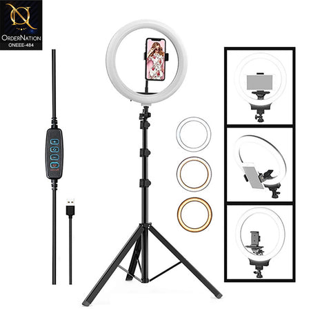 PK-260 Professional LED Ring Light with Mobile Holder for Content Creation, Live Streaming & Photography
