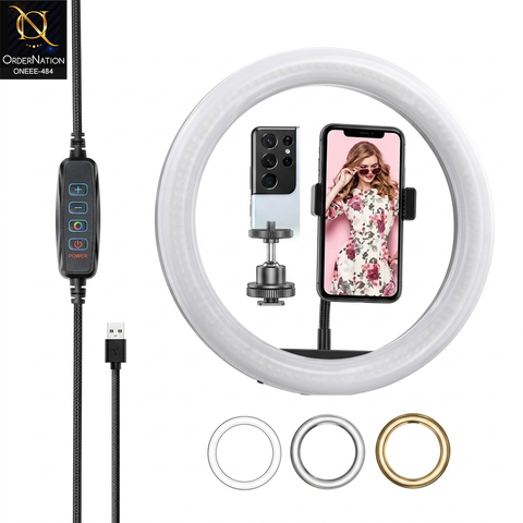 PK-260 Professional LED Ring Light with Mobile Holder for Content Creation, Live Streaming & Photography