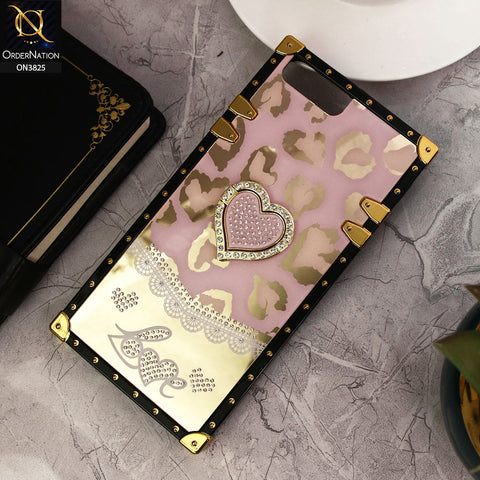 iPhone 8 Plus / 7 Plus Cover - Design1 - Heart Bling Diamond Glitter Soft TPU Trunk Case With Ring Holder