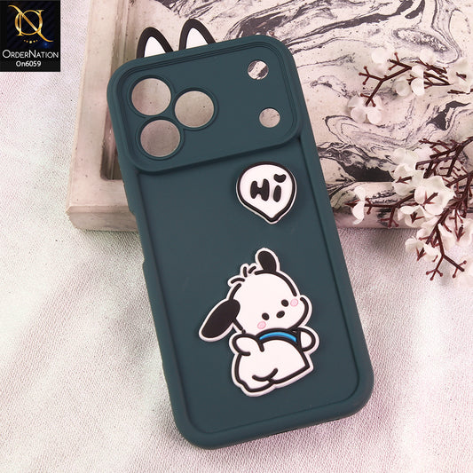 Tecno Spark 50 Cover - Green - 3D Cute Cartoon Characters Soft Silicone Case with Camera Protection