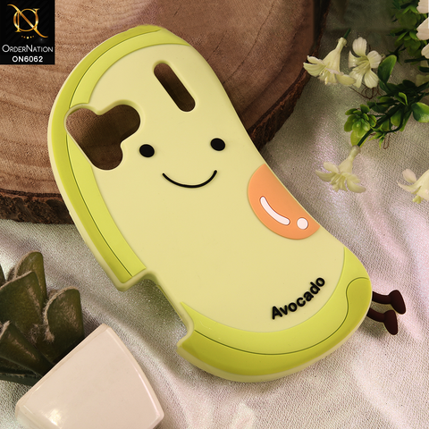 iPhone 17 Pro Max Cover - Yellow - 3D Cute Avocado Silicone Phone Case - Smiley Face Soft Cover