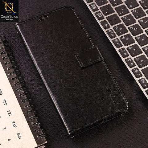 iPhone 16 Pro Max Cover - Black - SM Leather Magnetic Flip Cover with Card Holder & Stand Premium Wallet Case for Phone Protection