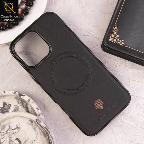 iPhone 16 Pro Max Cover - Black - Leather Phone Case Magnetic Luxury Business Leather Phone Cover support Wireless Charging