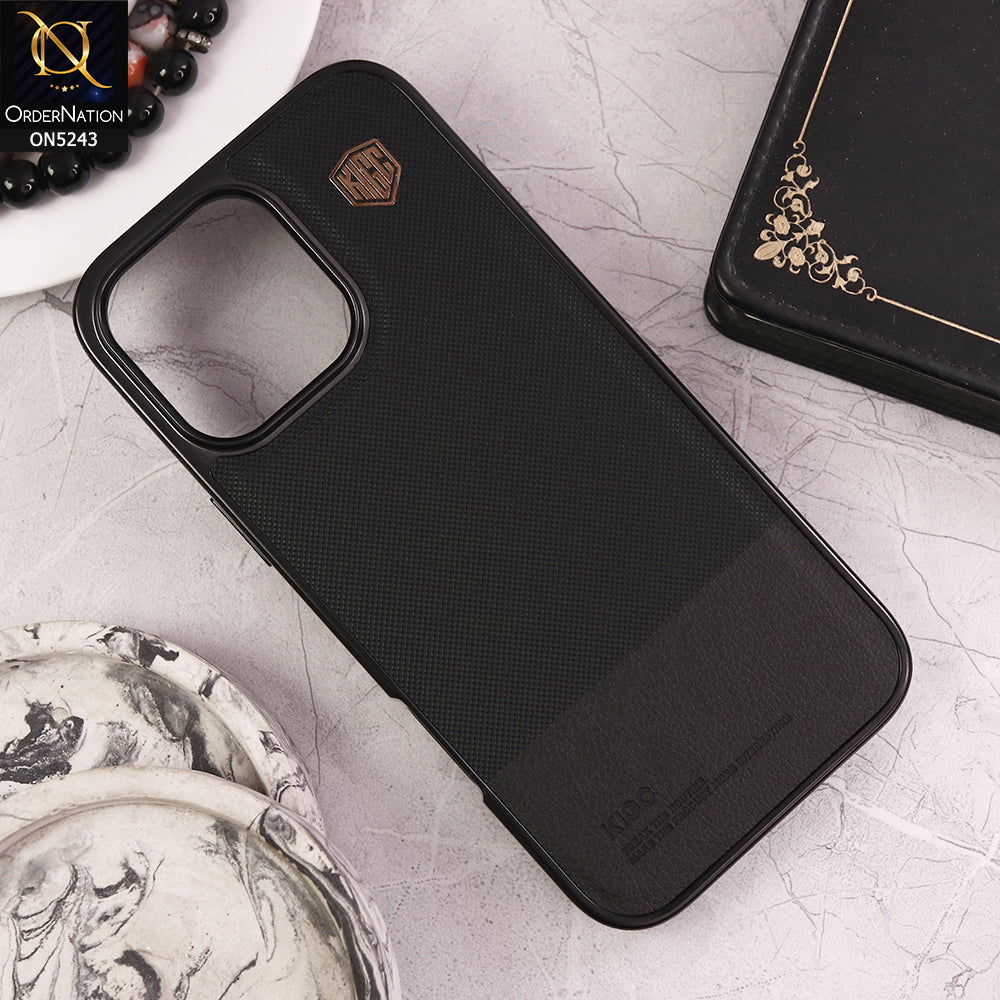 iPhone 16 Pro Max Cover - Black - KIGC Leather Texture Phone Case Luxury Business Leather Phone Cover
