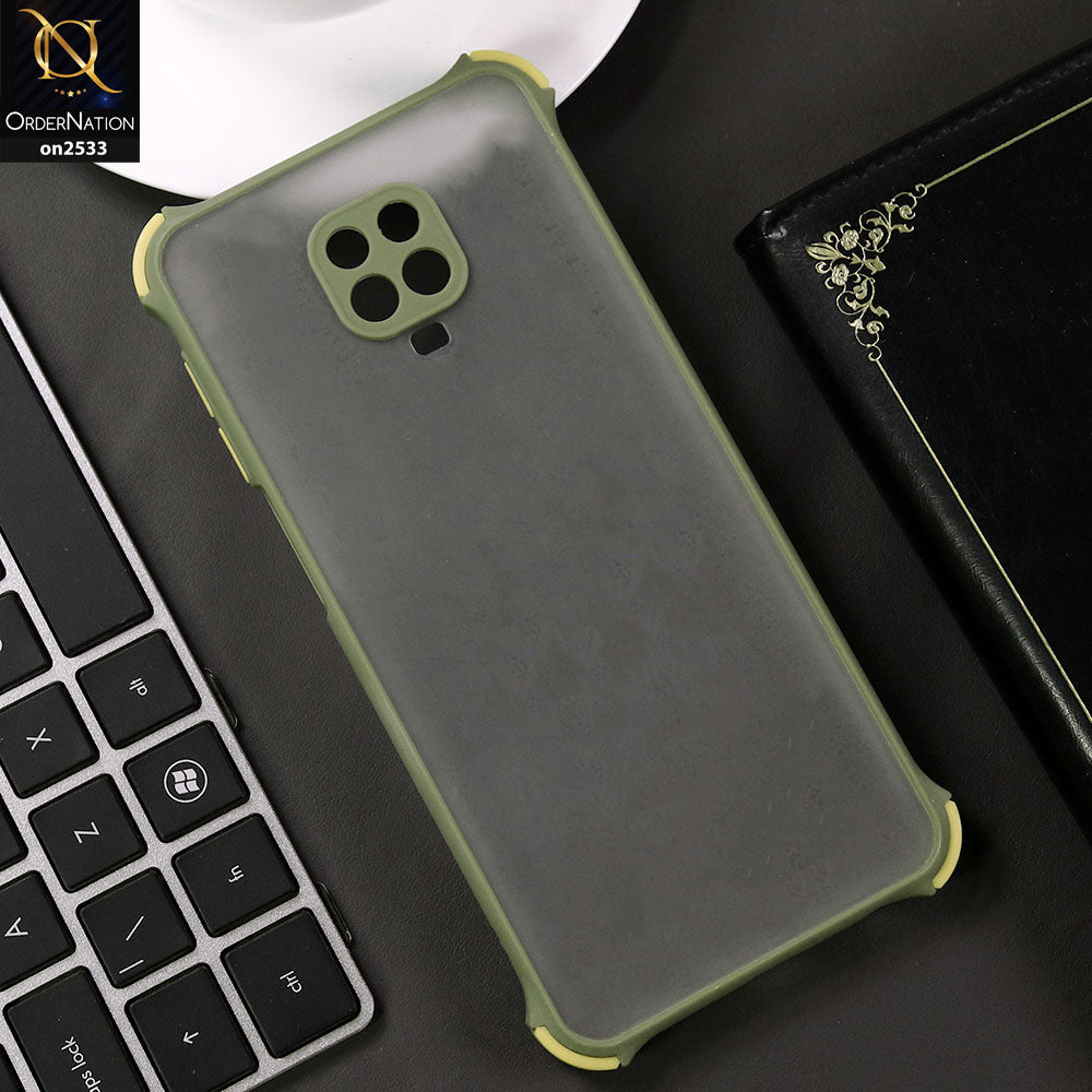 Xiaomi Redmi Note 9 Pro Cover - Light Green - Semi Transparent Matte Shockproof Camera Ring Protection Case