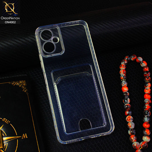 Tecno Camon 19 Neo Cover - Transparent - Soft 4D Design Smart Pocket Card Holder Transparent Clear Soft Case