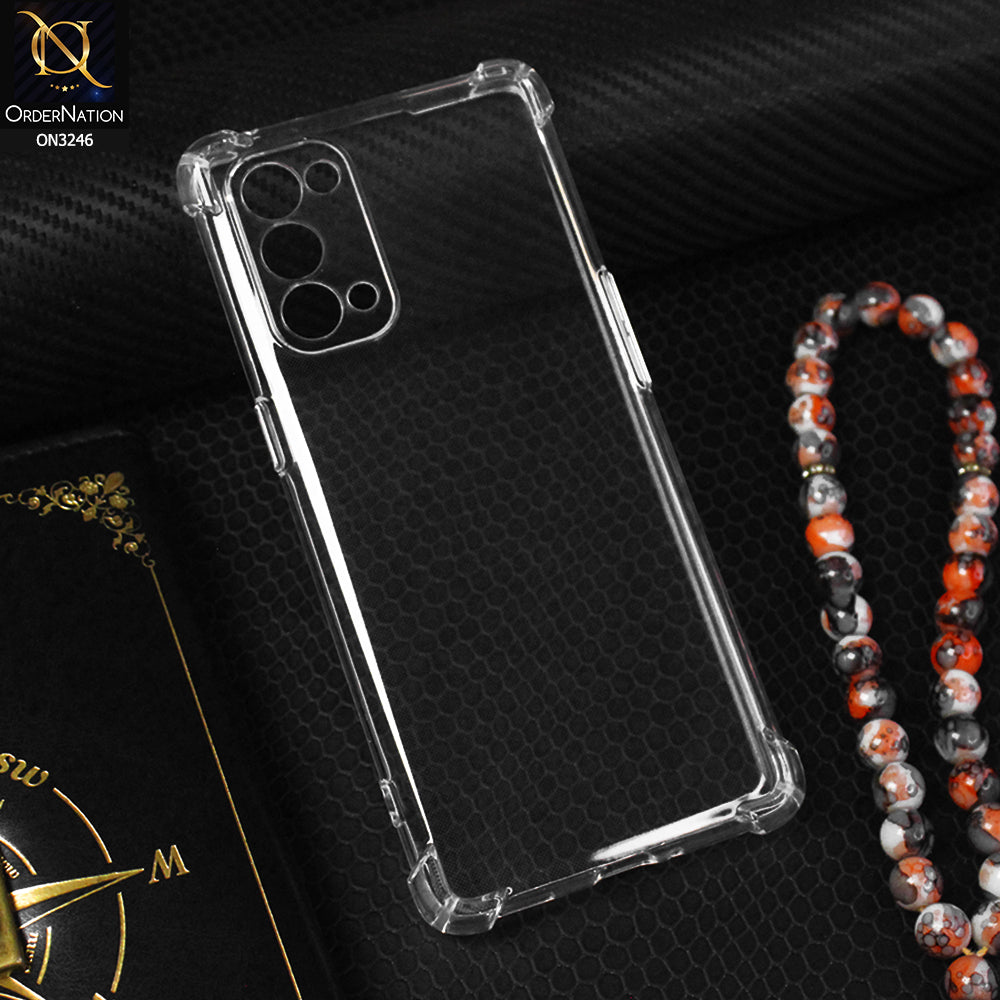 Oppo Reno 5 Pro 5G Cover - Transparent - Soft 4D Design Shockproof Silicone Transparent Clear Camera Protection Case