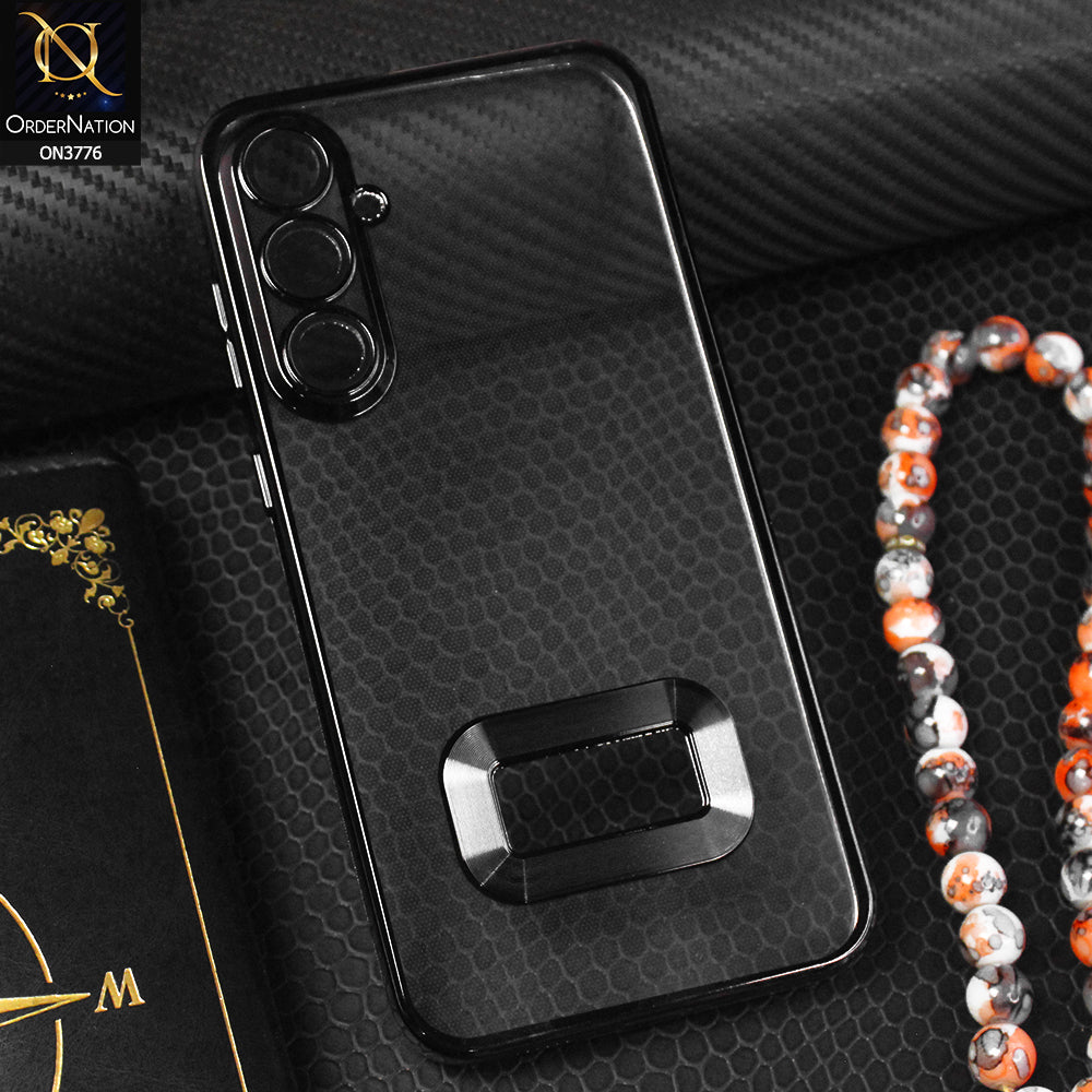 Samsung Galaxy S23 FE Cover - Black -  Electroplating Borders Logo Hole Camera Lens Protection Soft Silicone Case