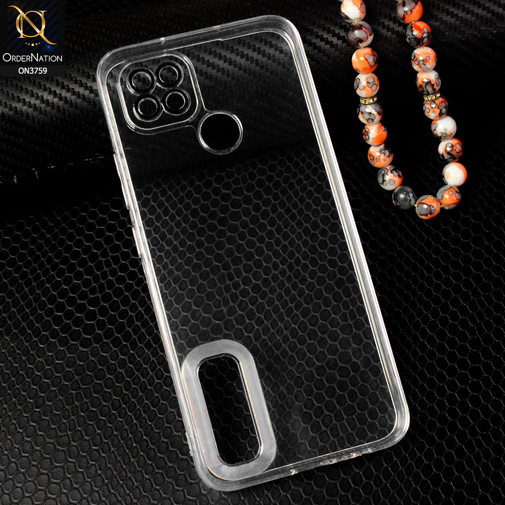 Realme C21 Cover - Transparent - Logo Hole Camera Lense Protection Soft Silicon Transparent Case