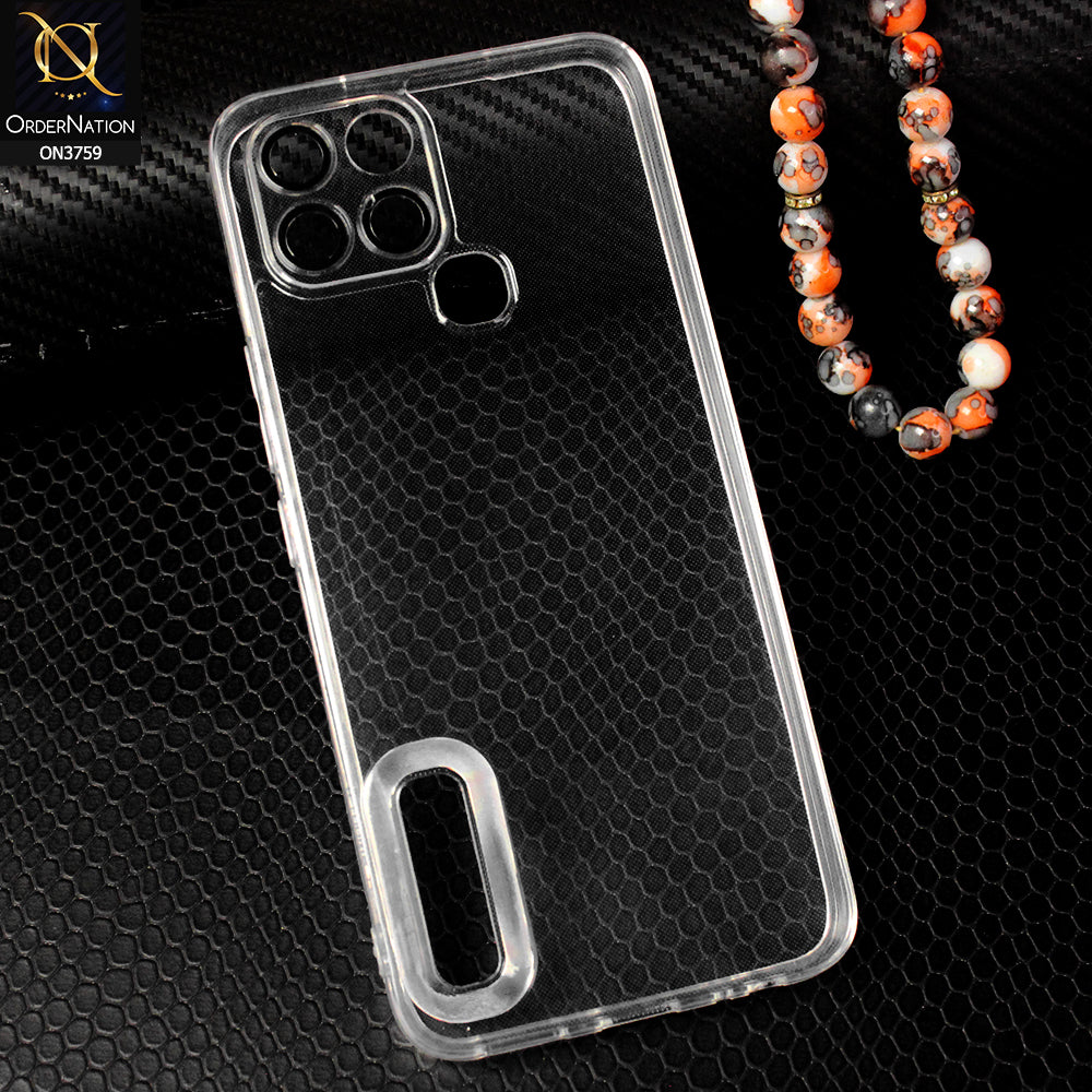 Infinix Smart 6 Cover - Transparent - Logo Hole Camera Lense Protection Soft Silicon Transparent Case