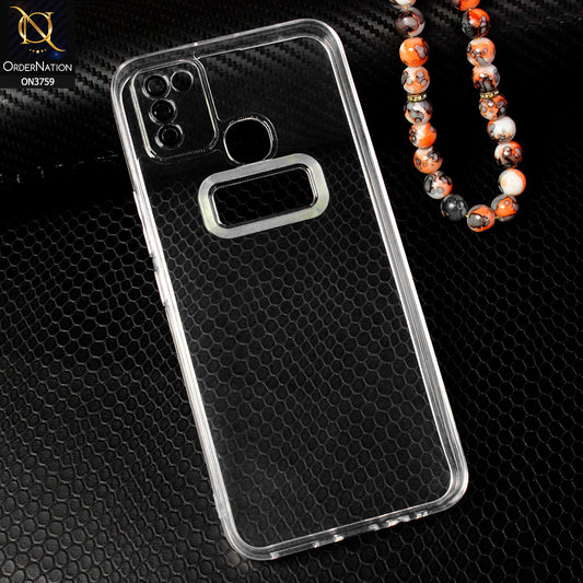 Infinix Hot 10 Lite Cover - Transparent - Logo Hole Camera Lense Protection Soft Silicon Transparent Case