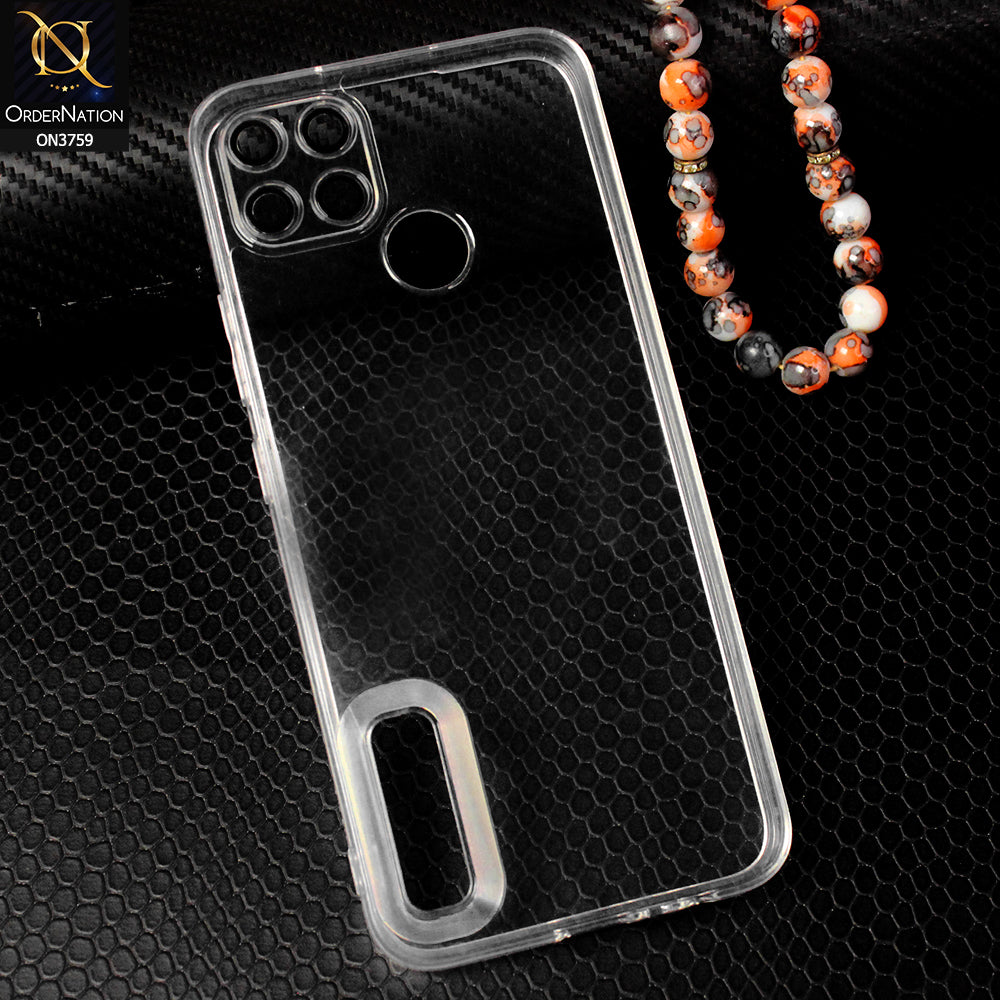 Realme C21Y Cover - Transparent - Logo Hole Camera Lense Protection Soft Silicon Transparent Case