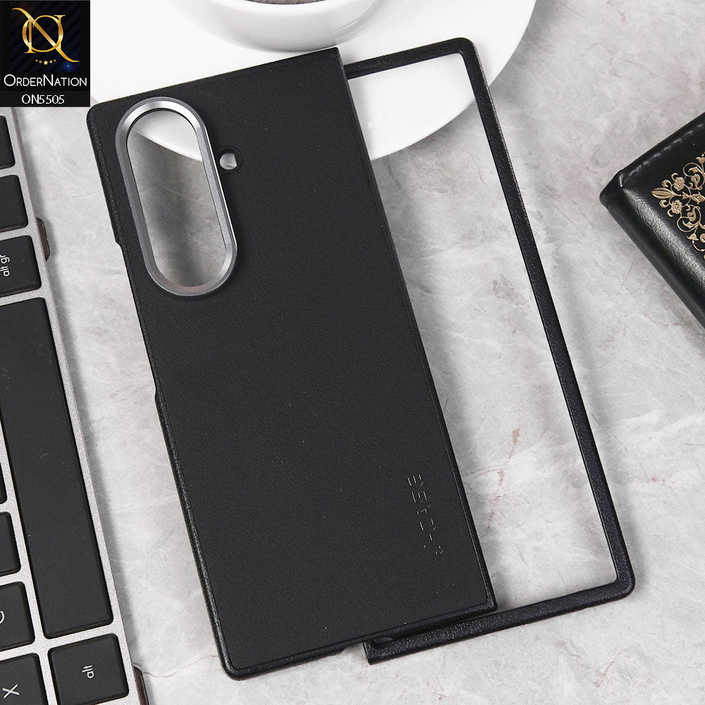 Samsung Galaxy Z Fold 7  Cover - Black - J-Case Premium Quality Leather Texture And Scratch Resistant Case