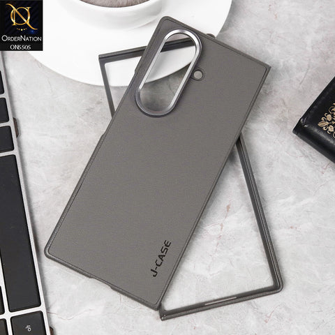 Samsung Galaxy Z Fold 7  Cover - Gray - J-Case Premium Quality Leather Texture And Scratch Resistant Case