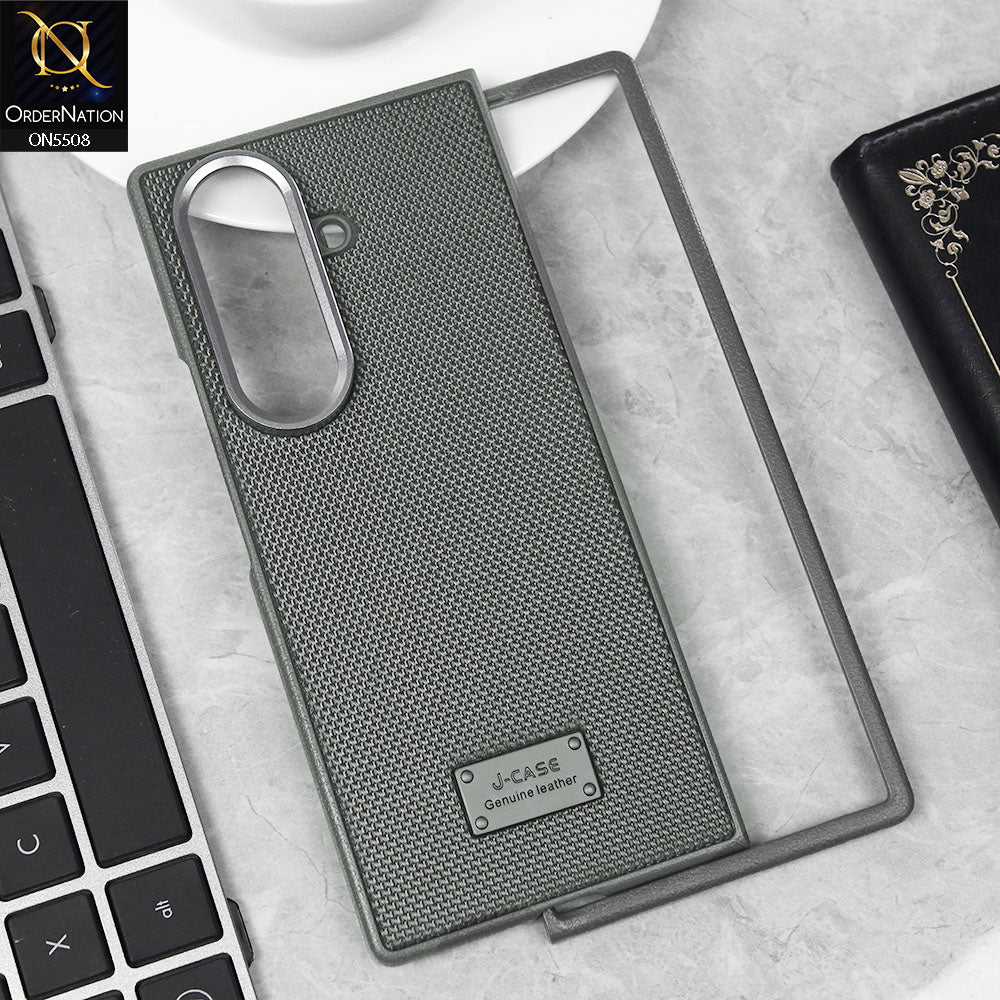 Samsung Galaxy Z Fold 7  Cover - Gray - J-Case Premium High Quality Texture Case With Metal Camera Ring