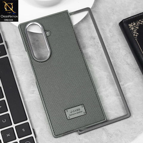 Samsung Galaxy Z Fold 7  Cover - Gray - J-Case Premium High Quality Texture Case With Metal Camera Ring