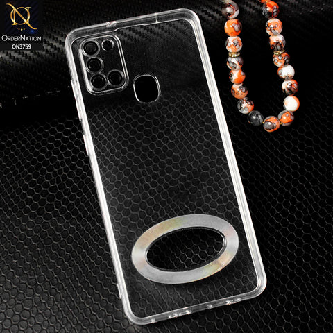 Samsung Galaxy A21s Cover - Transparent - Logo Hole Camera Lense Protection Soft Silicon Transparent Case
