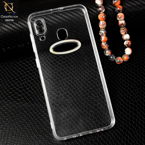 Samsung Galaxy M10s Cover - Transparent - Logo Hole Camera Lense Protection Soft Silicon Transparent Case