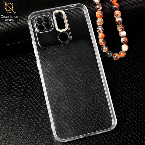 Xiaomi Redmi 10A Cover - Transparent - Logo Hole Camera Lense Protection Soft Silicon Transparent Case