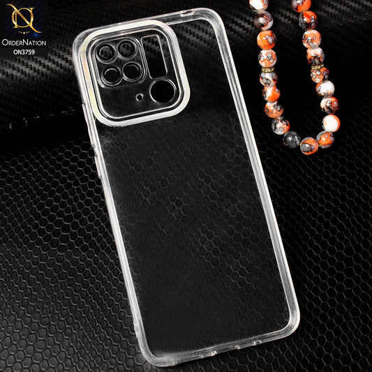 Xiaomi Redmi 10C Cover - Transparent - New Gradient Shaded Logo Hole Camera Lense Protection Soft Silicon Case