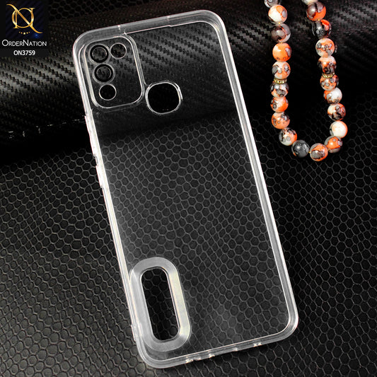 Infinix Hot 10 Play Cover - Transparent - New Gradient Shaded Logo Hole Camera Lense Protection Soft Silicon Case