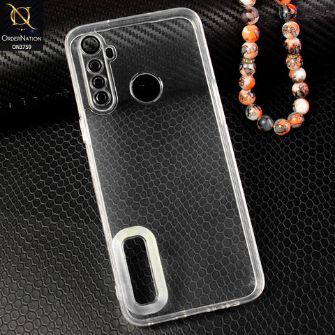 Realme 5s Cover - Transparent - Logo Hole Camera Lense Protection Soft Silicon Transparent Case