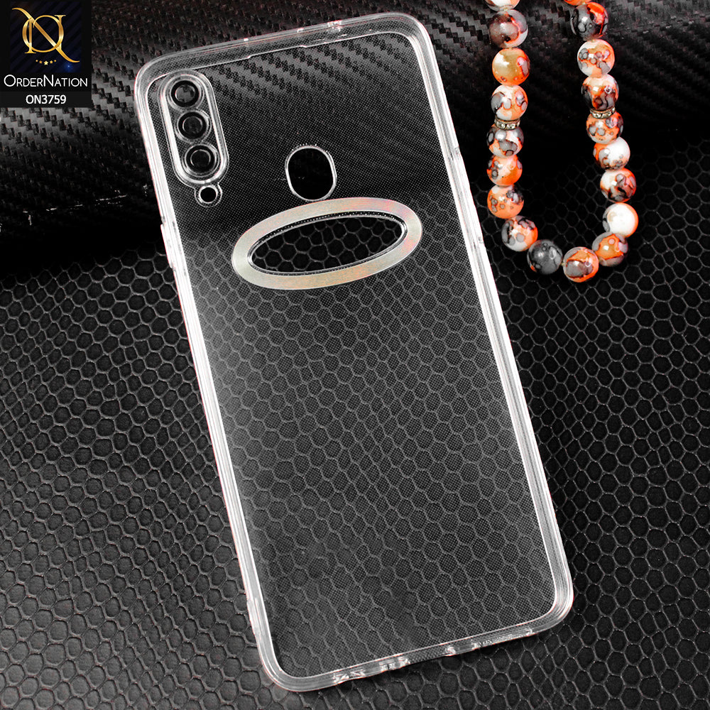 Samsung Galaxy A20s Cover - Transparent - Logo Hole Camera Lense Protection Soft Silicon Transparent Case