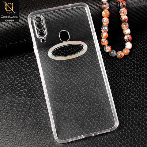 Samsung Galaxy A20s Cover - Transparent - Logo Hole Camera Lense Protection Soft Silicon Transparent Case