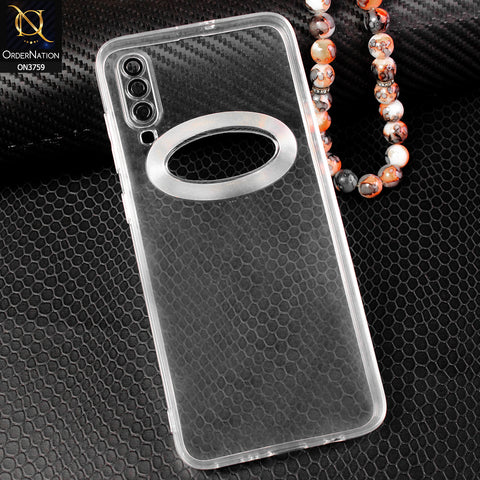 Samsung Galaxy A70s Cover - Transparent - Logo Hole Camera Lense Protection Soft Silicon Transparent Case