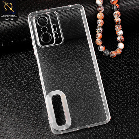 Xiaomi 11T Cover - Transparent - Logo Hole Camera Lense Protection Soft Silicon Transparent Case