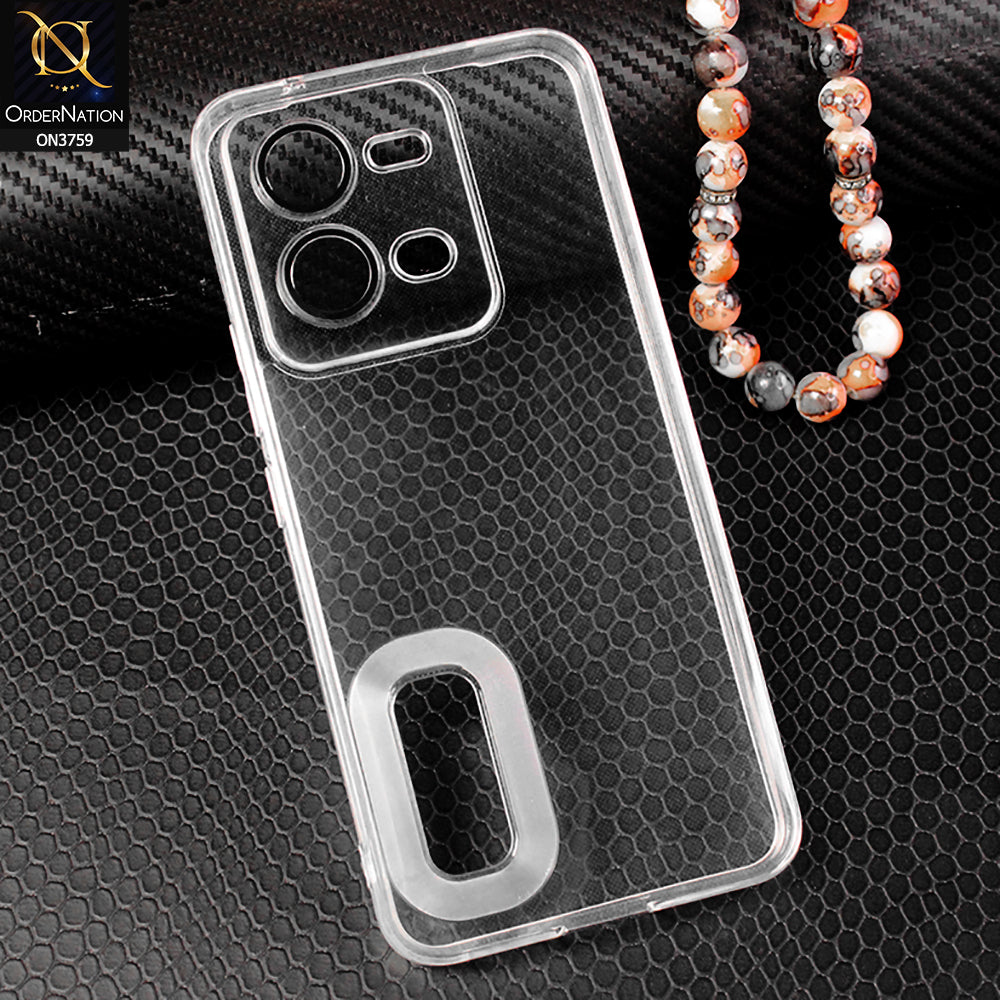 Vivo V25 5G Cover - Transparent - Logo Hole Camera Lense Protection Soft Silicon Transparent Case