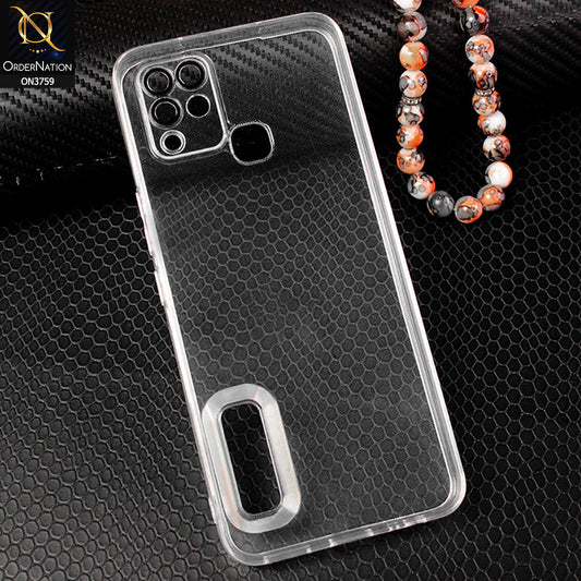 Infinix Hot 10T Cover - Transparent - Logo Hole Camera Lense Protection Soft Silicon Transparent Case