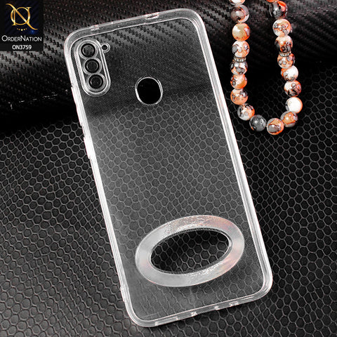 Samsung Galaxy M11 Cover - Transparent - Logo Hole Camera Lense Protection Soft Silicon Transparent Case