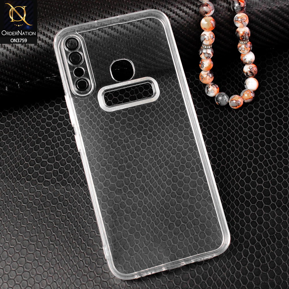 Infinix Hot 8 Cover - Transparent - Logo Hole Camera Lense Protection Soft Silicon Transparent Case