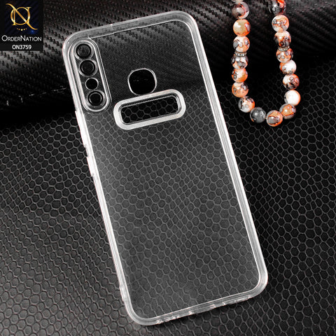 Infinix Hot 8 Cover - Transparent - Logo Hole Camera Lense Protection Soft Silicon Transparent Case