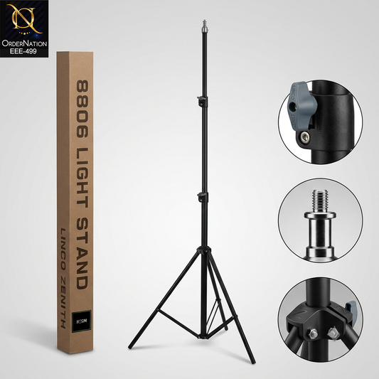 Professional 8806 Adjustable Photography Light Stand for Studio Lighting & Ring Lights