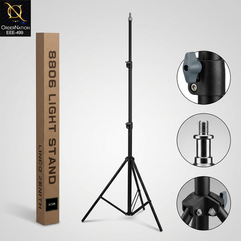 Professional 8806 Adjustable Photography Light Stand for Studio Lighting & Ring Lights