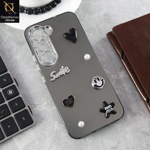 Tecno Spark 40 Pro Cover - Black - 3D Smile Cartoon Matte Shinny Case With Camera Protection Soft Border Case