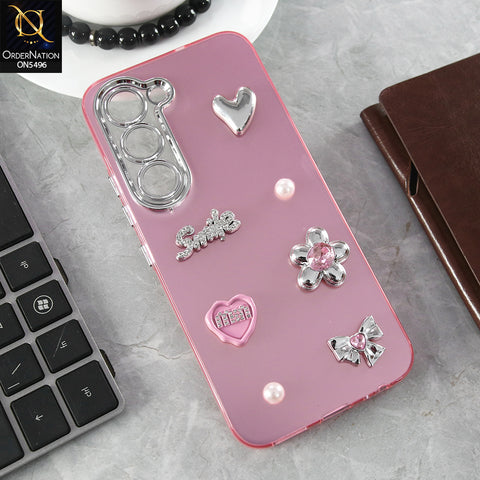 Tecno Spark 40 Pro Cover - Pink - 3D Smile Cartoon Matte Shinny Case With Camera Protection Soft Border Case