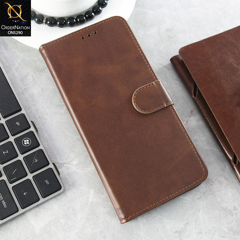 Vivo V29e Cover - Brown - Premium Business Series Magnetic Leather Wallet Flip book Card Slots Soft Case