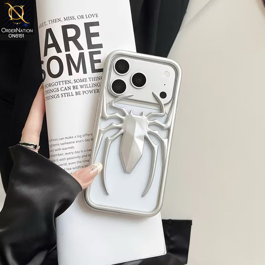 iPhone 17 Pro Max Cover - Silver - Luxury 3D Armor Design Protective Phone Case