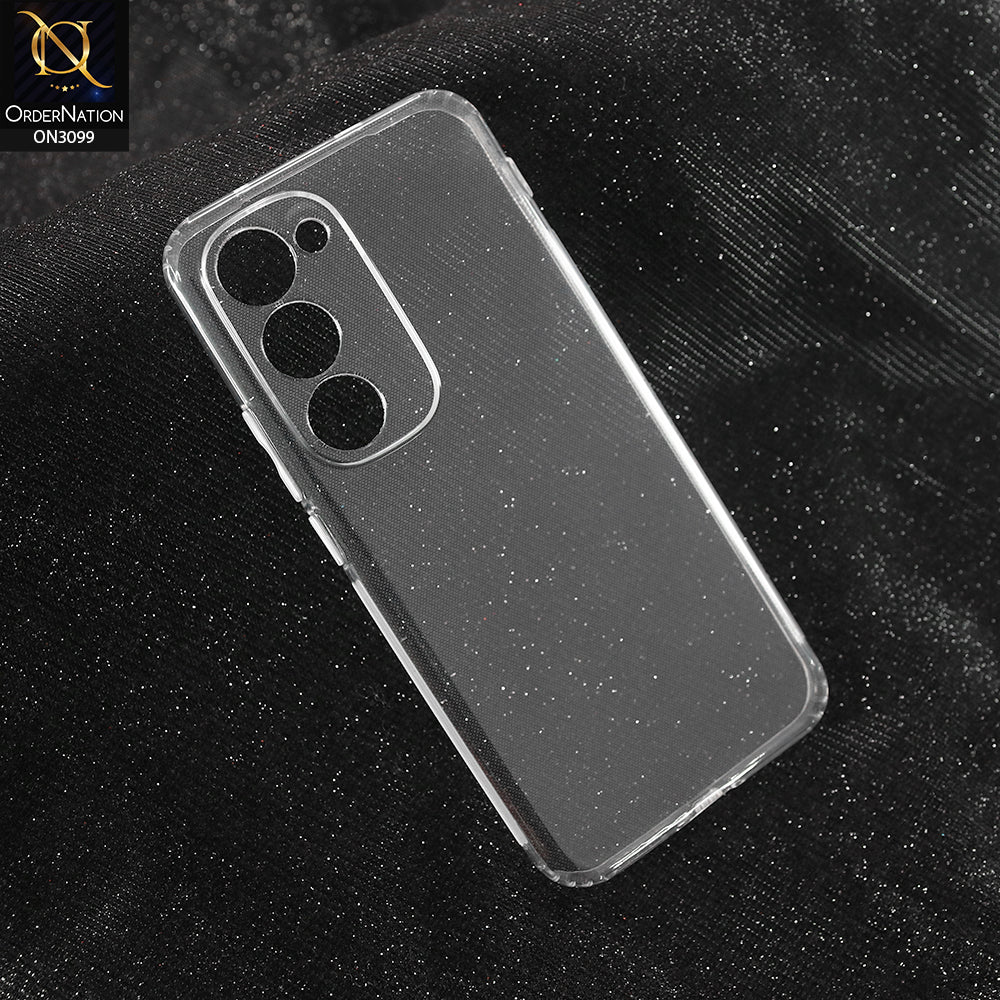 Tecno Spark 40 Pro Plus Cover - Transparent -   Soft 4D Design Shockproof Silicone Transparent Clear Camera Protection Case