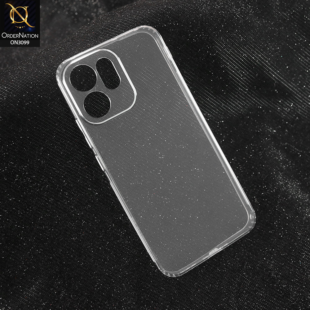 Oppo Reno 14F Cover - Transparent - Soft 4D Design Shockproof Silicone Transparent Clear Camera Protection Case