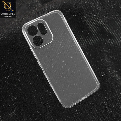 Oppo Reno 14F Cover - Transparent - Soft 4D Design Shockproof Silicone Transparent Clear Camera Protection Case