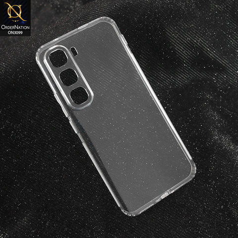 Infinix Hot 60 Pro Plus Cover - Transparent - Soft 4D Design Shockproof Silicone Transparent Clear Camera Protection Case