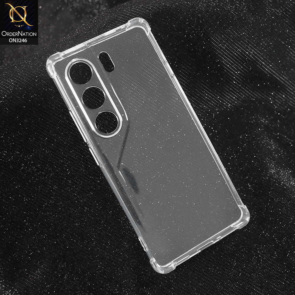 Tecno Camon 40 Pro Cover - Transparent -  Soft 4D Design Shockproof Silicone Transparent Clear Camera Protection Case