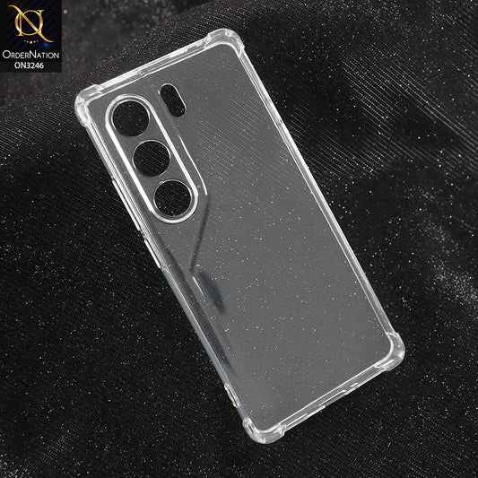 Tecno Camon 40 Pro Cover - Transparent -  Soft 4D Design Shockproof Silicone Transparent Clear Camera Protection Case
